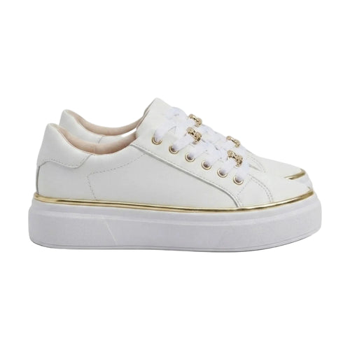 Women's Sneakers Lace-Up Platform with Metallic Accents 0