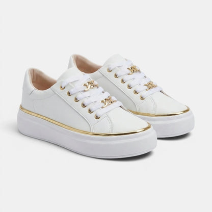 Women's Sneakers Lace-Up Platform with Metallic Accents 2