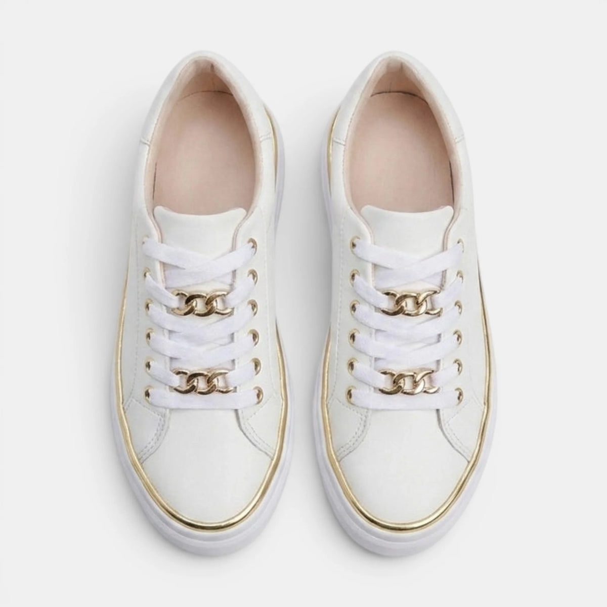 Women's Sneakers Lace-Up Platform with Metallic Accents 3