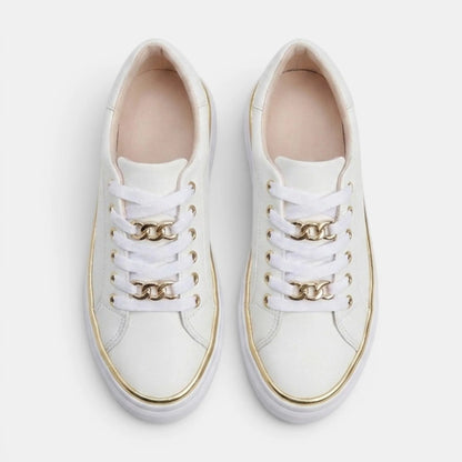 Women's Sneakers Lace-Up Platform with Metallic Accents 3