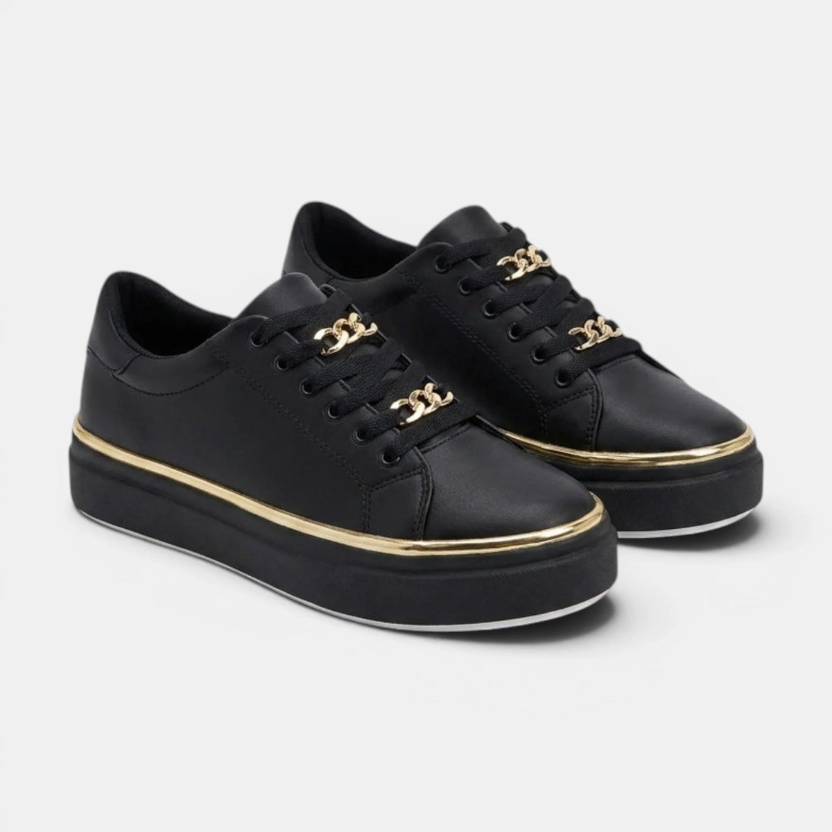 Women's Sneakers Lace-Up Platform with Metallic Accents 5