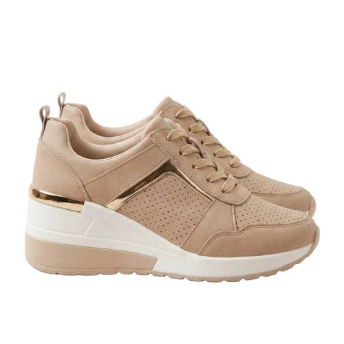 Women's Wedge Sneakers Lace-Up Casual 0