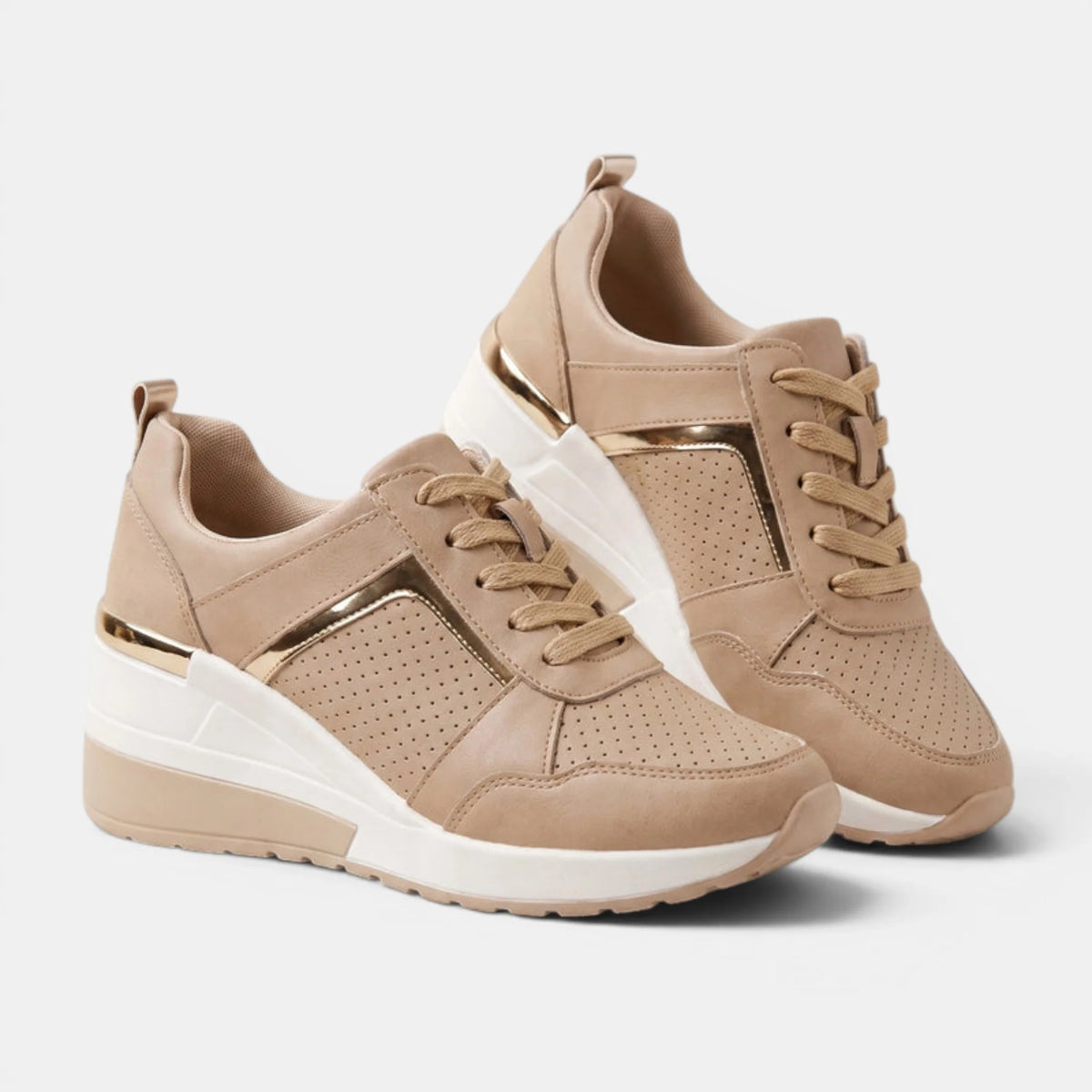 Women's Wedge Sneakers Lace-Up Casual 2