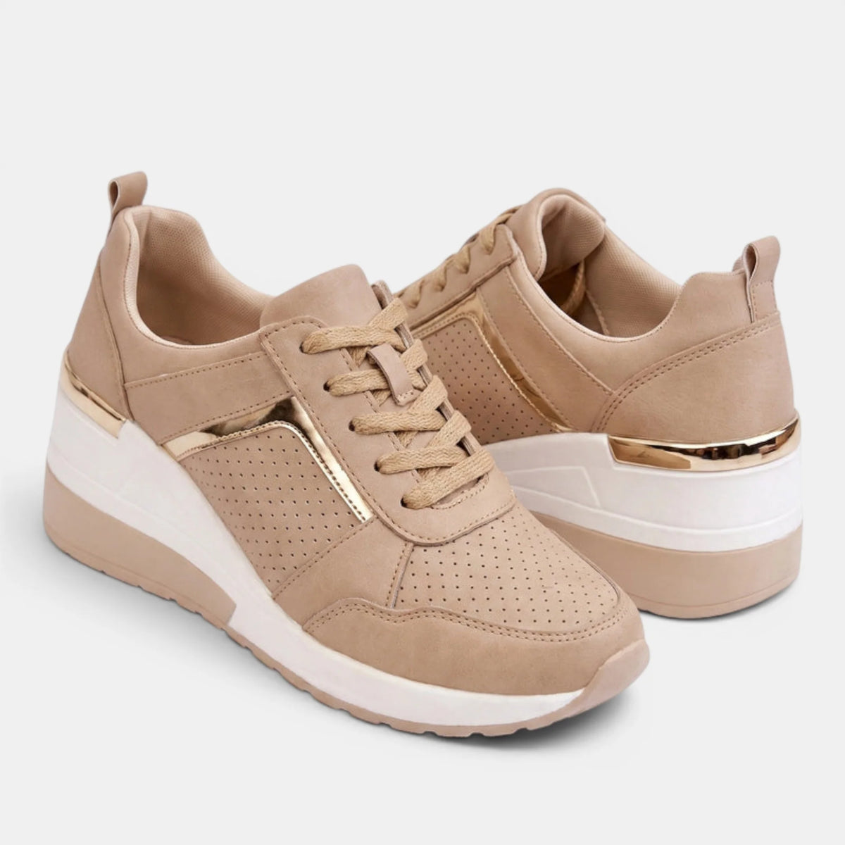 Women's Wedge Sneakers Lace-Up Casual 3