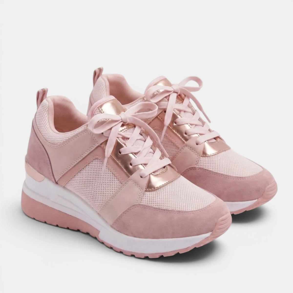 Women's Wedge Sneakers Lace-Up Casual 6