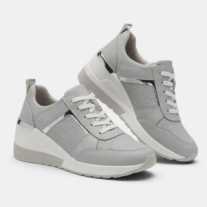 Women's Wedge Sneakers Lace-Up Casual 8