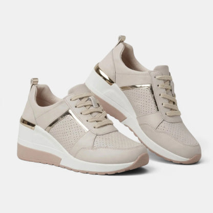 Women's Wedge Sneakers Lace-Up Casual 9