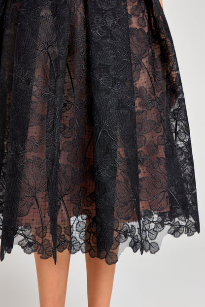 Women's Midi Dress Floral Lace Corset Formal Cocktail Black