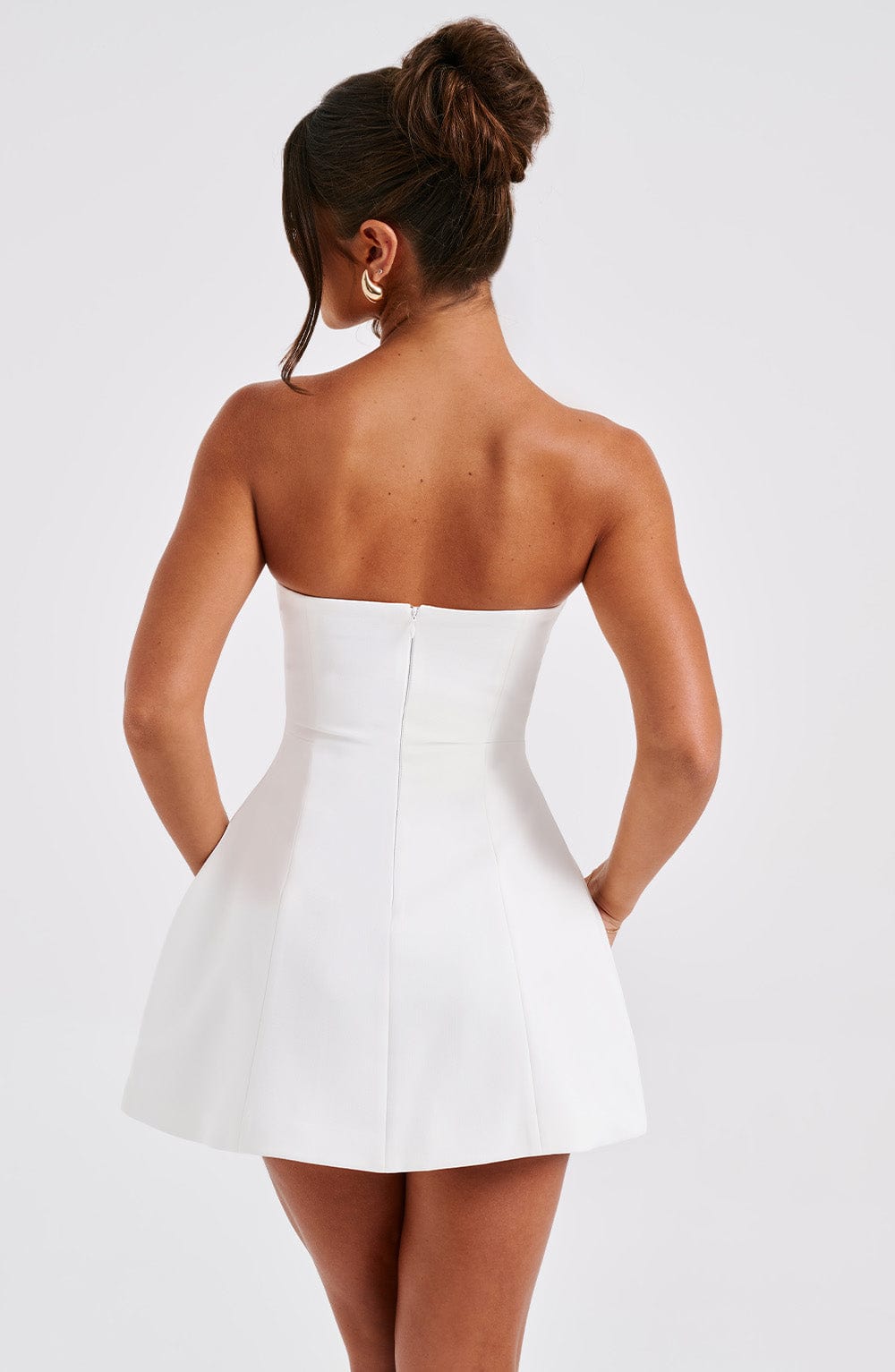 Women's White Mini Dress Strapless Chic Style