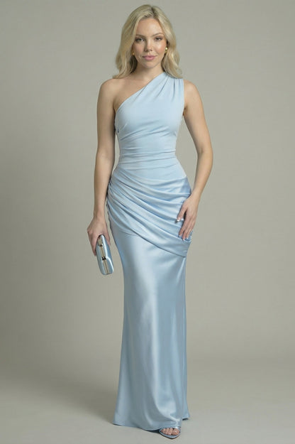 Women's Maxi Dress Asymmetric Design Blue