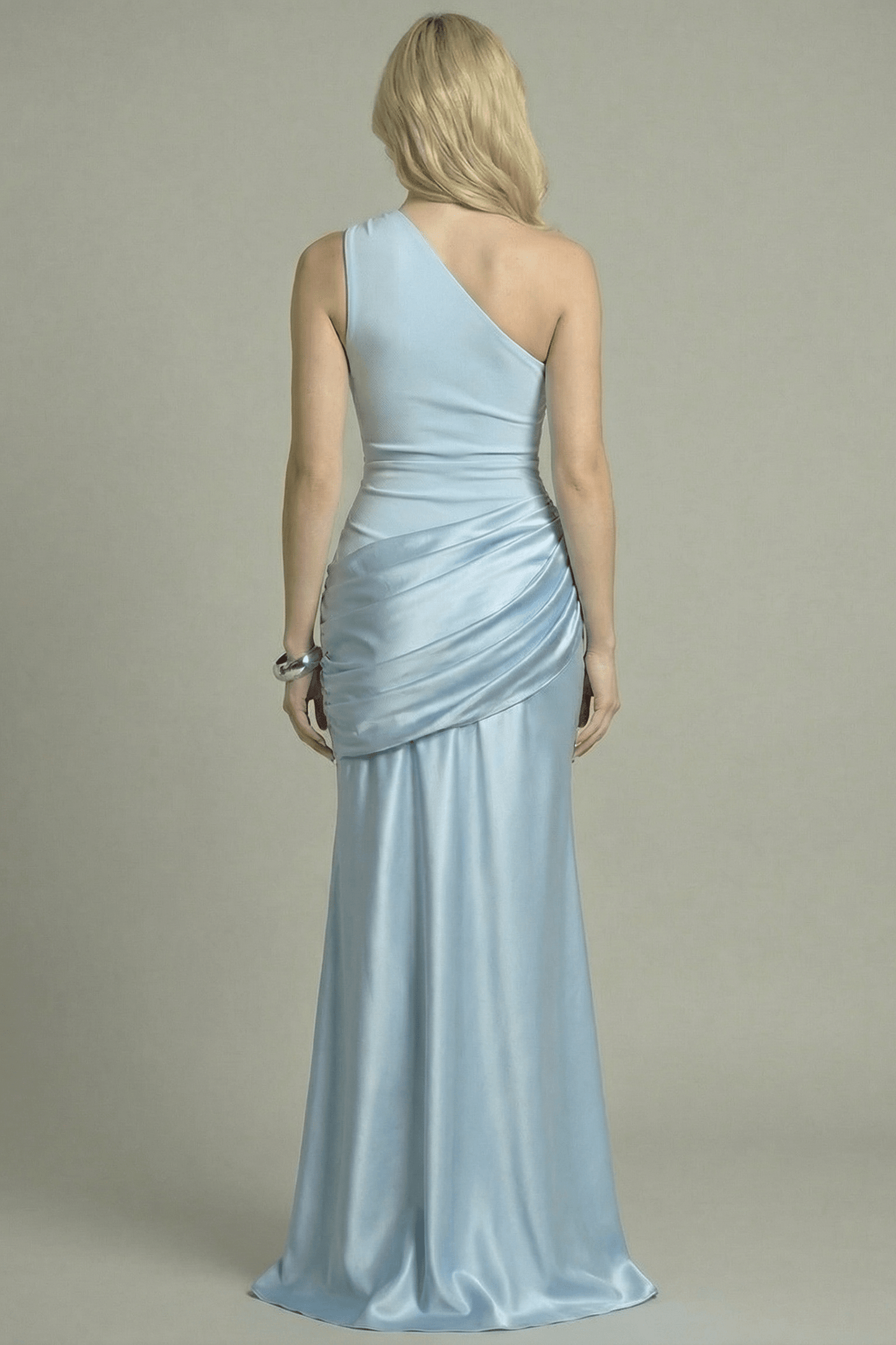 Women's Maxi Dress Asymmetric Design Blue