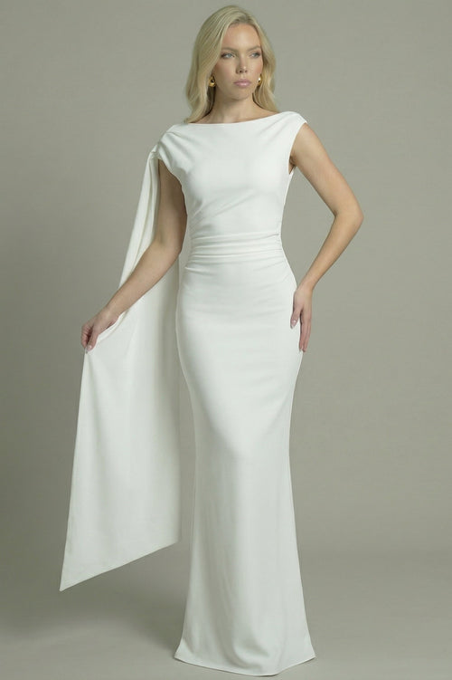 Women's Maxi Dress Column Style White