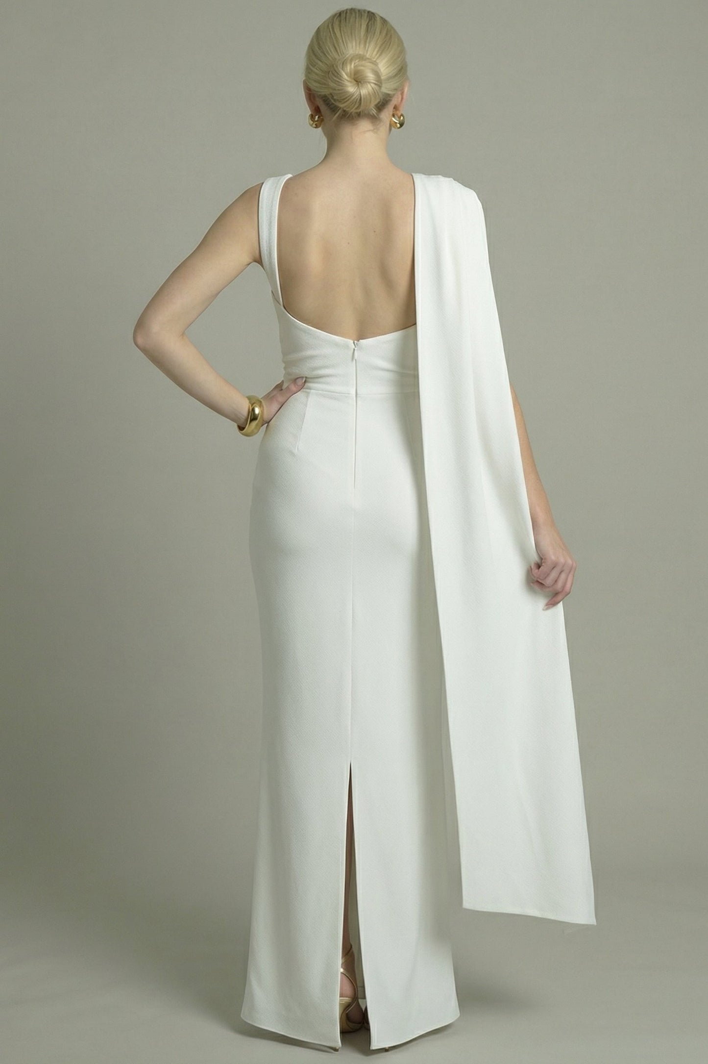 Women's Maxi Dress Column Style White