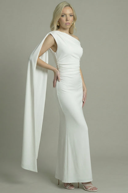 Women's Maxi Dress Column Style White