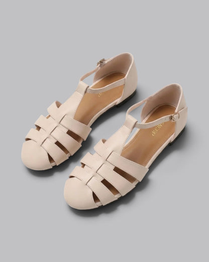 Women's Flat Sandals Strappy with Ankle Buckle