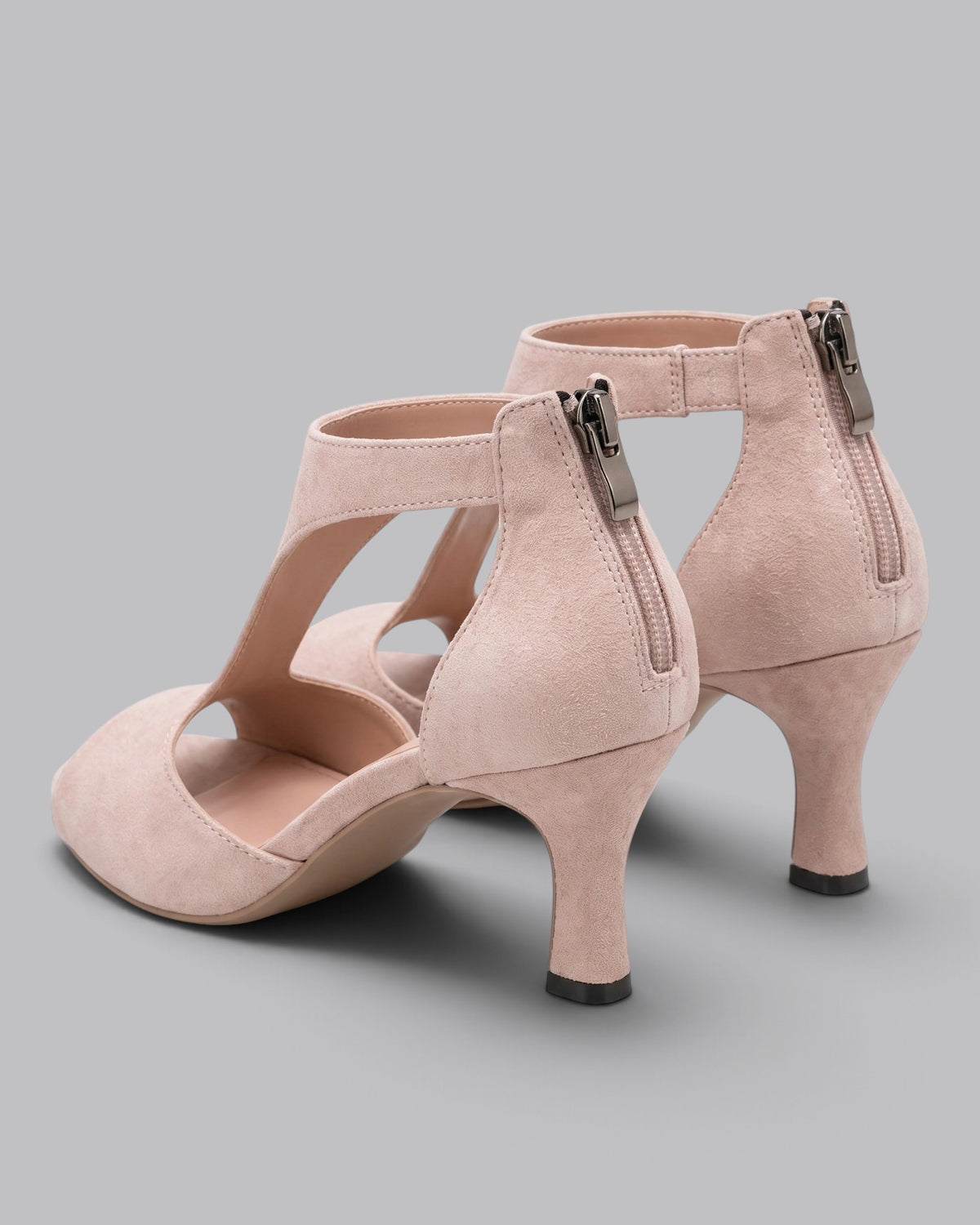 Women's Mid Heel Peep Toe Slip-On Shoes with Breathable Design