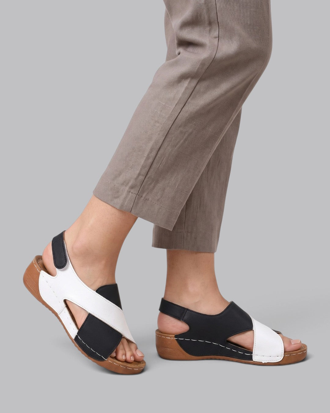 Women's Wedge Sandals Color Block Design